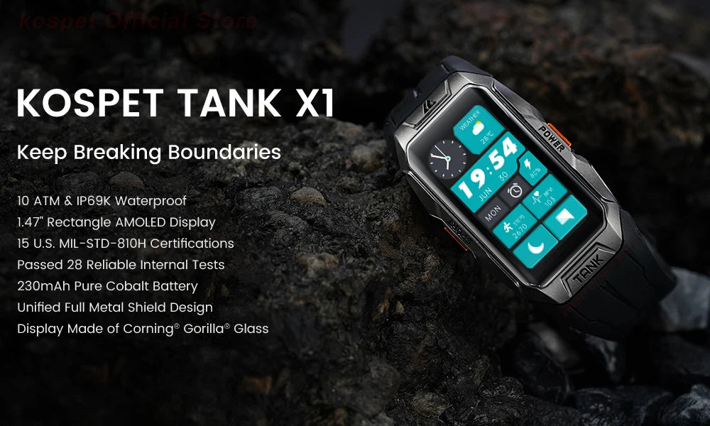 KOSPET TANK X1: The Ultimate Military-Grade Smartwatch for Adventurers