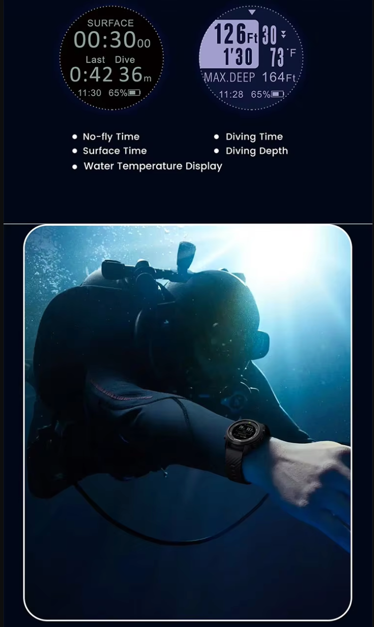 Dive Into Adventure with the Sunroad D3 Diving Computer Watch!