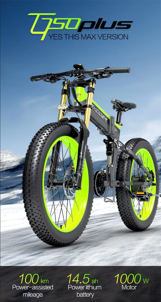 PRO 21-speed mountain bike 1000w electric bicycle/ 50 km/H  48v 14.5ah lithium battery PANASONIC ebike 26 inch fat tire folding electric bike