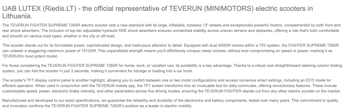 Teverun Fighter SUPREME 7260R: Unleash Your Ride with Unmatched Speed and Range