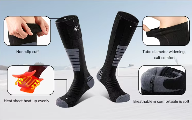 Best smart & quality of Heated Socks for Men Women with Thermal APP Remote Control Rechargeable Electric Battery