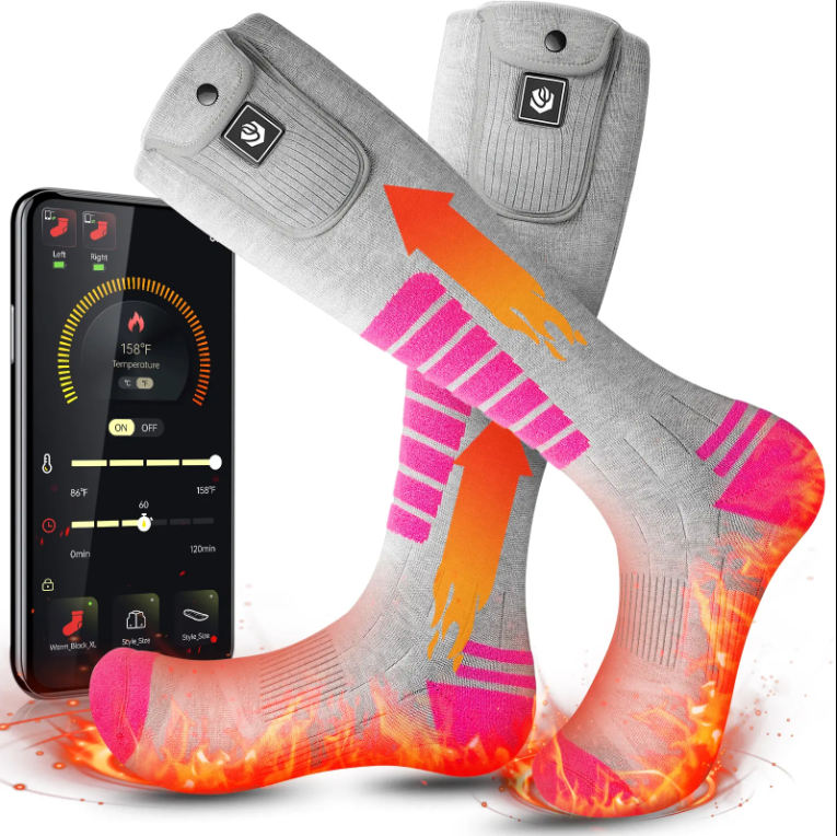 Best smart & quality of Heated Socks for Men Women with Thermal APP Remote Control Rechargeable Electric Battery