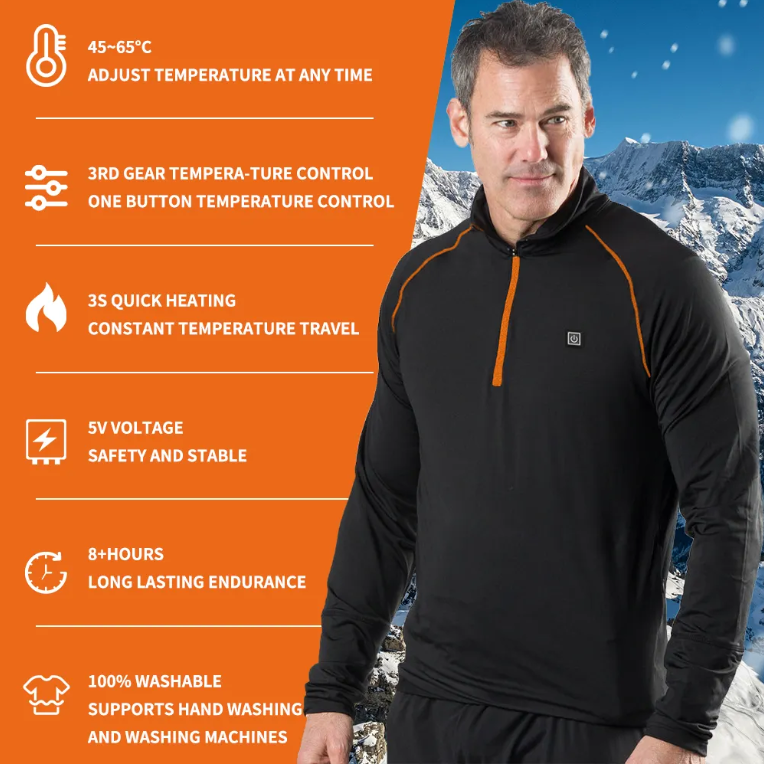 Stay Warm and Active: High-Quality Sport Heated Long Sleeve Thermal Underwear