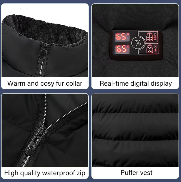 Stay Toasty and Trendy: HC-220 Heated Vest with 18 Heating Zones and Smart Temperature Control