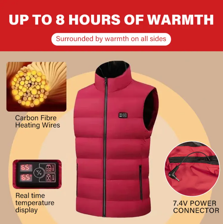 Stay Toasty and Trendy: HC-220 Heated Vest with 18 Heating Zones and Smart Temperature Control