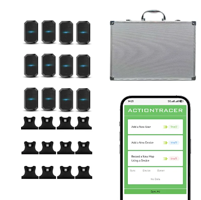 SET 12 players Football and basketball positioning tracker, activity trajectory, motion direction data statistics and playback, team version