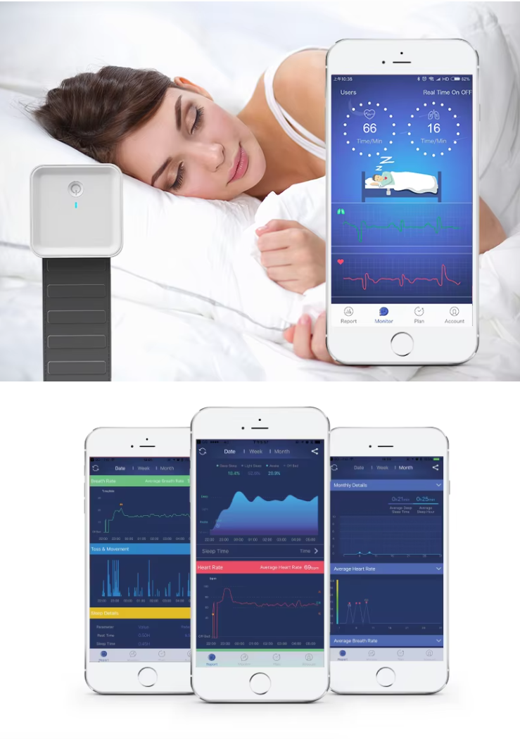 Professional Smart Sleep Monitor: Advanced Heart Rate & Breathing Tracker for Optimal Recovery