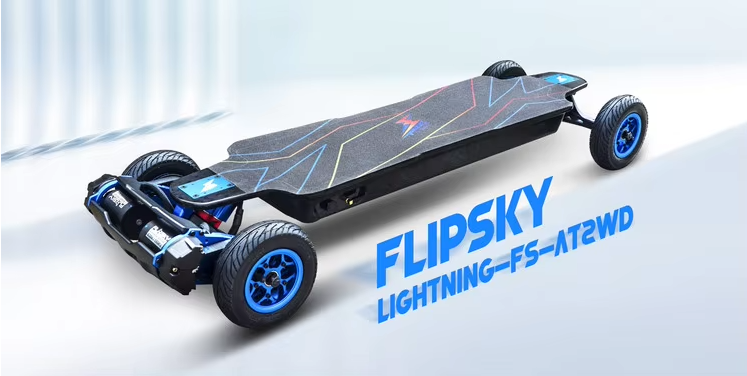 Lightning-FS-AT2WD: The Ultimate Racing Electric Skateboard—Second Fastest Commercial Version with 8000W of Pure Power! Experience the Thrill of Speed Like Never Before