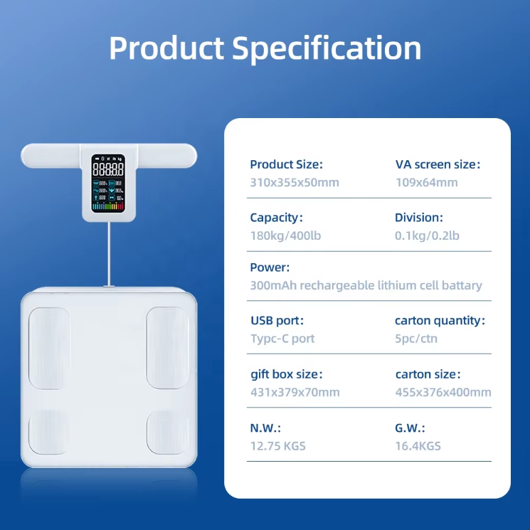 Professional Smart Body Master: Advanced Digital BMI Scale with 29 Essential Health Metrics, Weighs Up to 180 kg