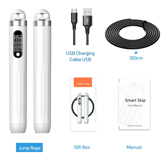 J-Style 2023B Smart Skipping Rope with Digital Calorie Counter & App Integration