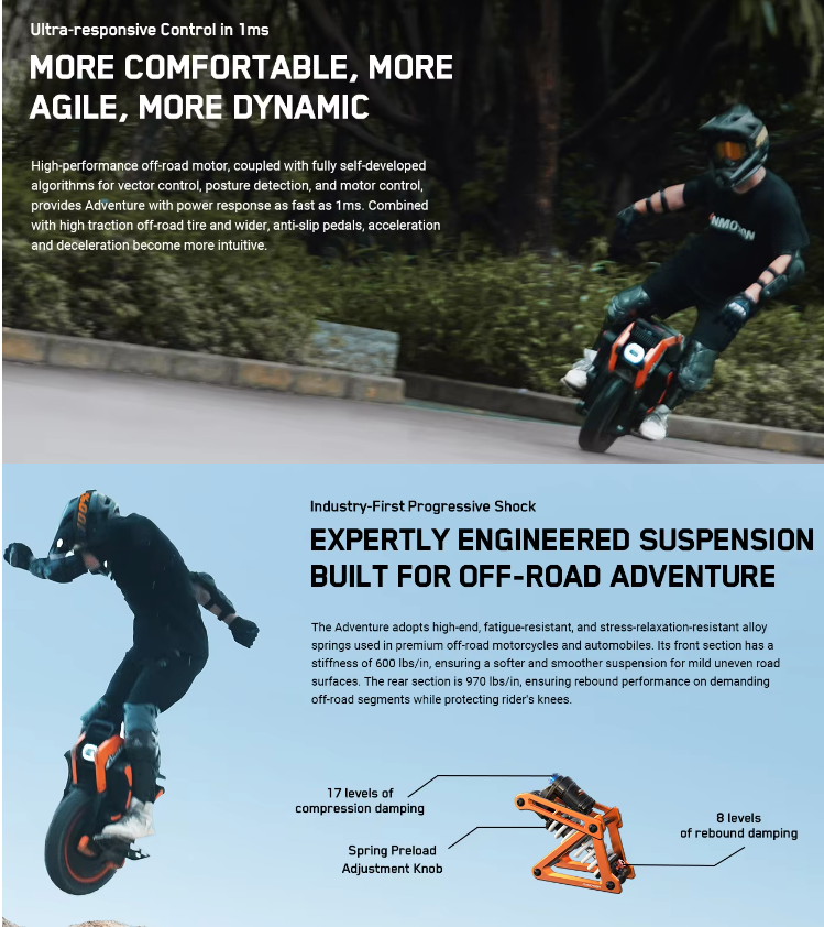 Inmotion V14 Adventure: The Pinnacle of Power, Luxury, and Advanced Technology in Electric Unicycles.(2400Wh Battery C40 Motor 9000W New Generation Suspension 16Inch Wheel High Torque)