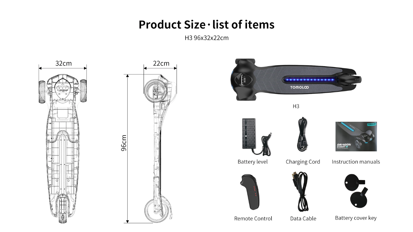 Experience the Thrill: Ride the Dragon Knight H3 Three-Wheeled Electric Skateboard