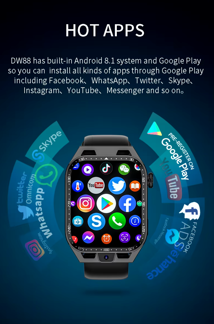 DW18 Smart Watch: Your All-in-One 4G Connectivity & Health Companion