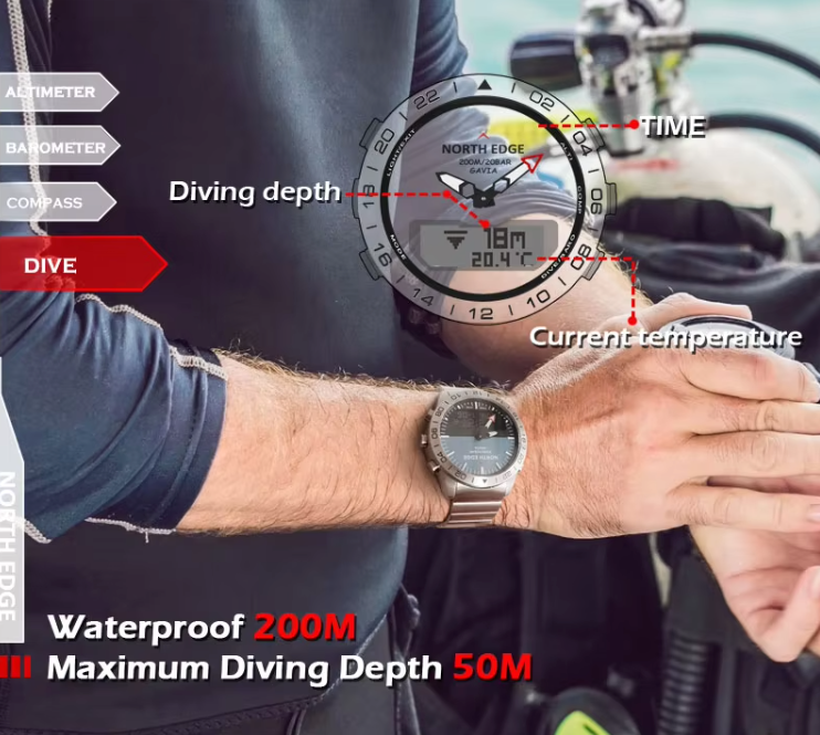 NORTH EDGE GAVIA: The Ultimate 200M Waterproof Digital Watch for Adventurers and Professionals