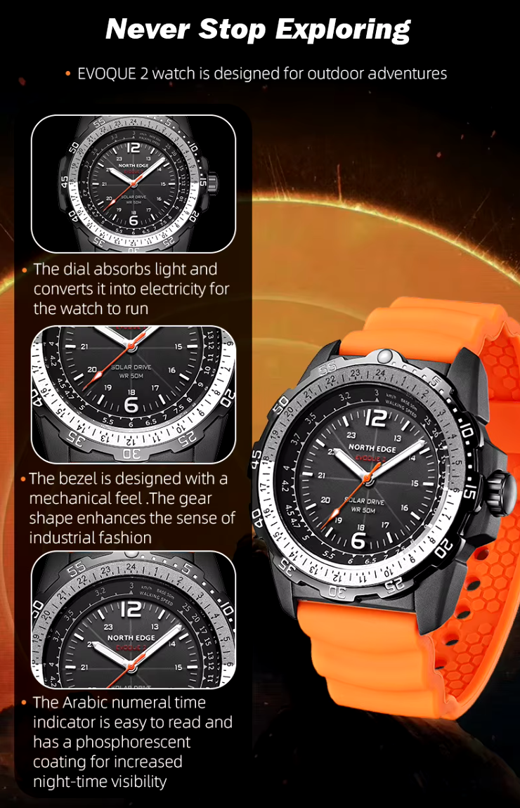 NORTH EDGE EVOQUE 2: The Ultimate Multifunctional Solar Wrist Watch