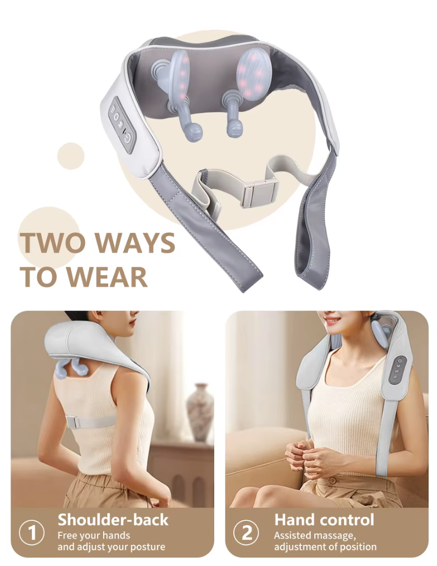 Ultimate Relaxation: Rechargeable Wireless Back & Neck Massager for Deep Tissue Relief