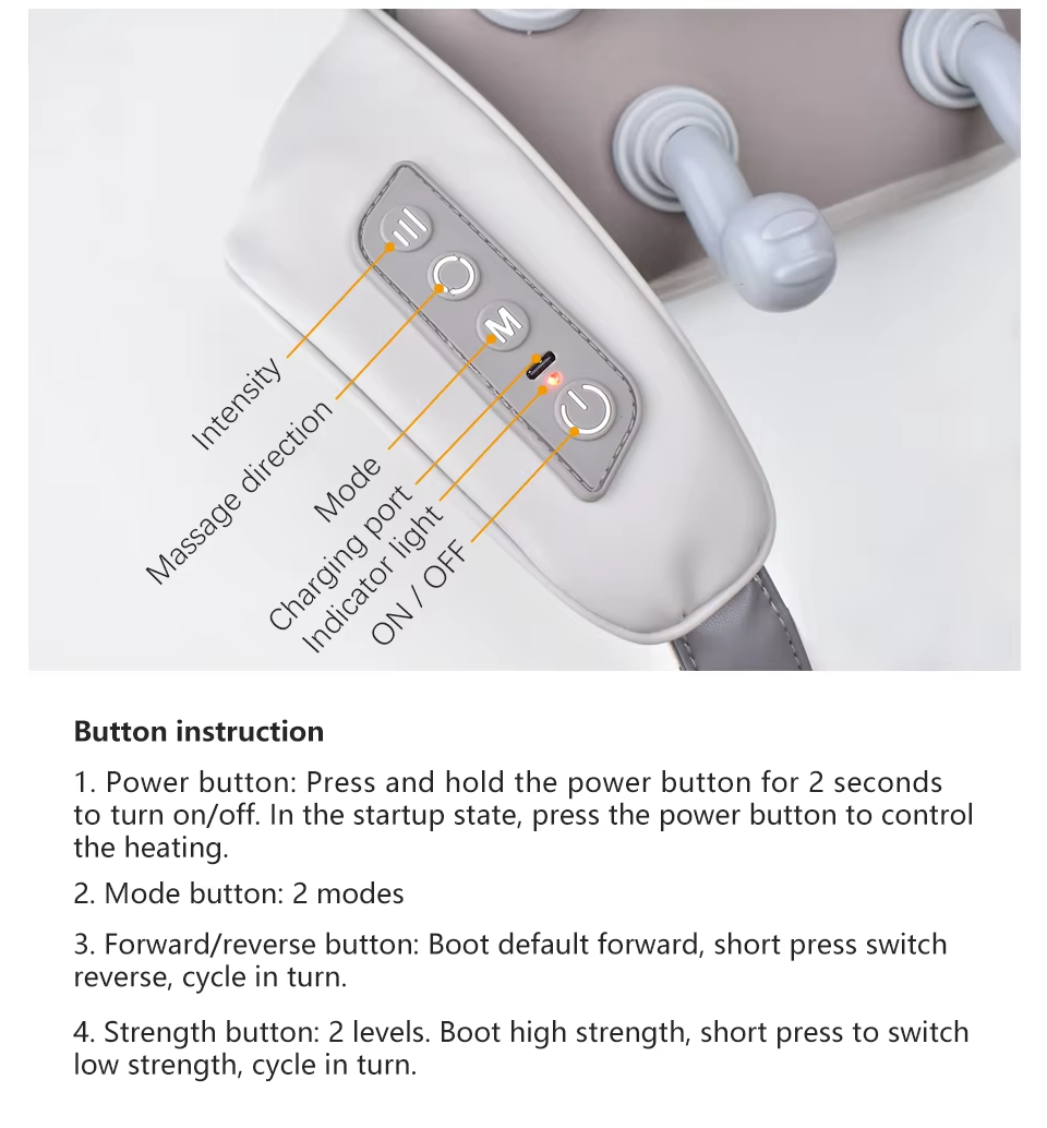 Ultimate Relaxation: Rechargeable Wireless Back & Neck Massager for Deep Tissue Relief