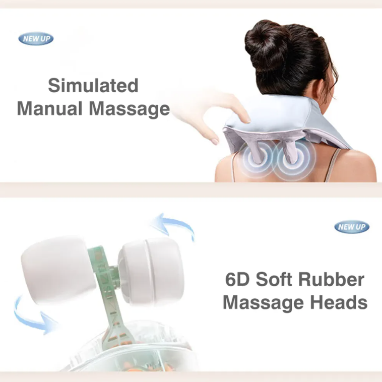 Ultimate Relaxation: Rechargeable Wireless Back & Neck Massager for Deep Tissue Relief