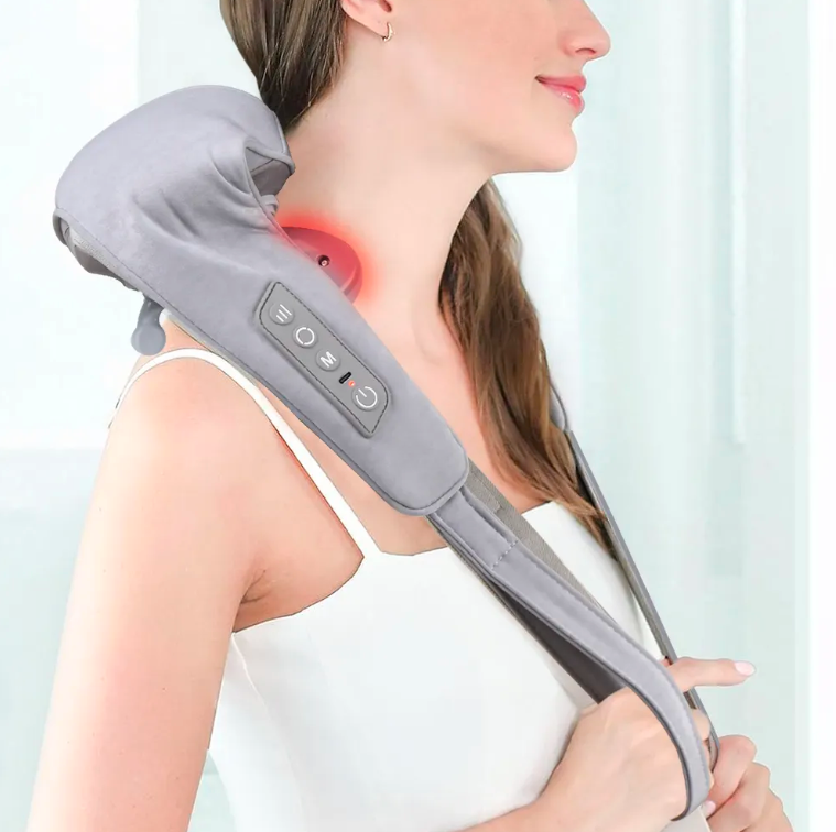 Ultimate Relaxation: Rechargeable Wireless Back & Neck Massager for Deep Tissue Relief