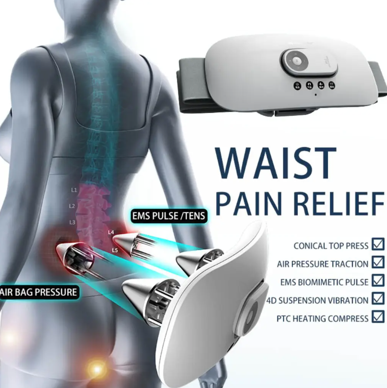 Revolutionary Lumbar Relief: Smart Lower Back Massager with Infrared & EMS Therapy for Pain-Free Living