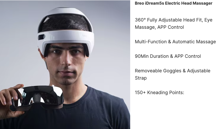 Unwind in Style: The Ultimate Breo iDream5s Electric Head Massager for Tiredness, Stress, and Migraine Relief