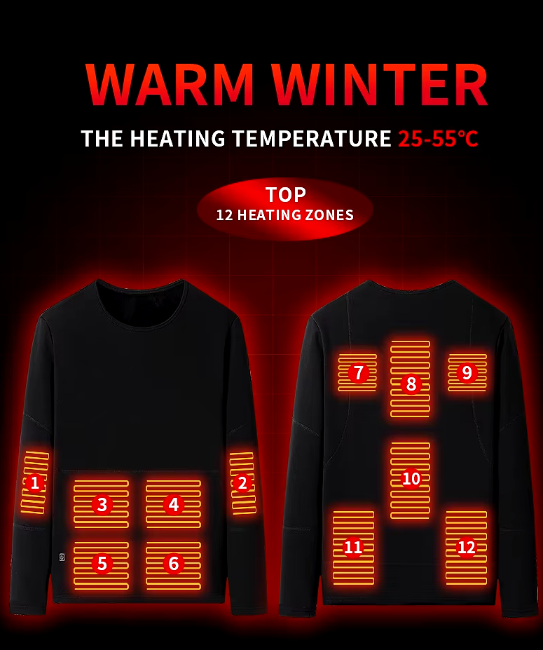 HeatWave Smart Hi-Tech Heated Clothes Set: Ultimate Comfort with Integrated Heating Technology (Top + Pants)