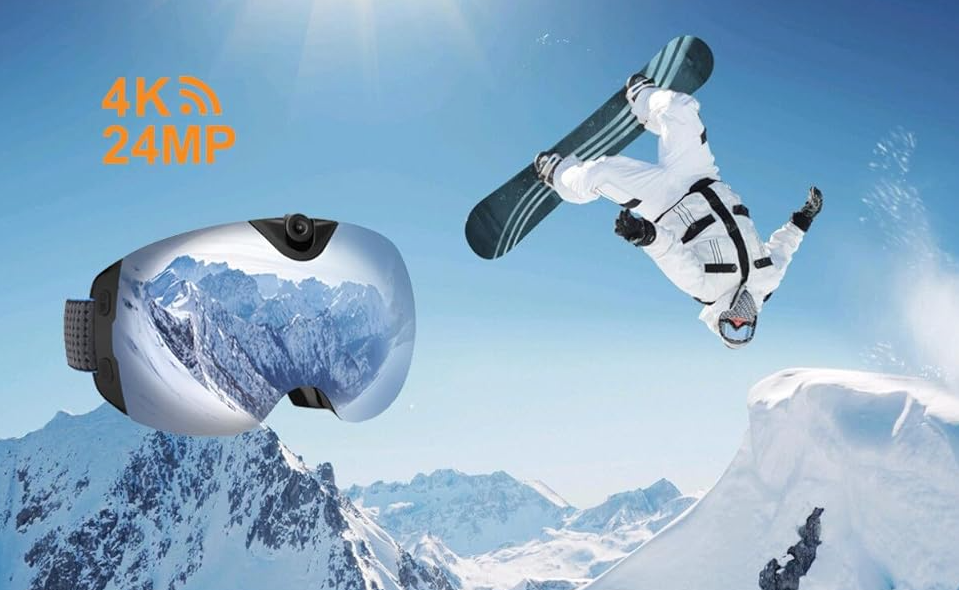 Experience Adventure Like Never Before: Fantastic 4K High-Quality Smart Ski Goggles with Built-in Camera for Ultimate Action Filming