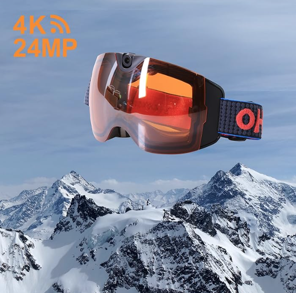 Experience Adventure Like Never Before: Fantastic 4K High-Quality Smart Ski Goggles with Built-in Camera for Ultimate Action Filming