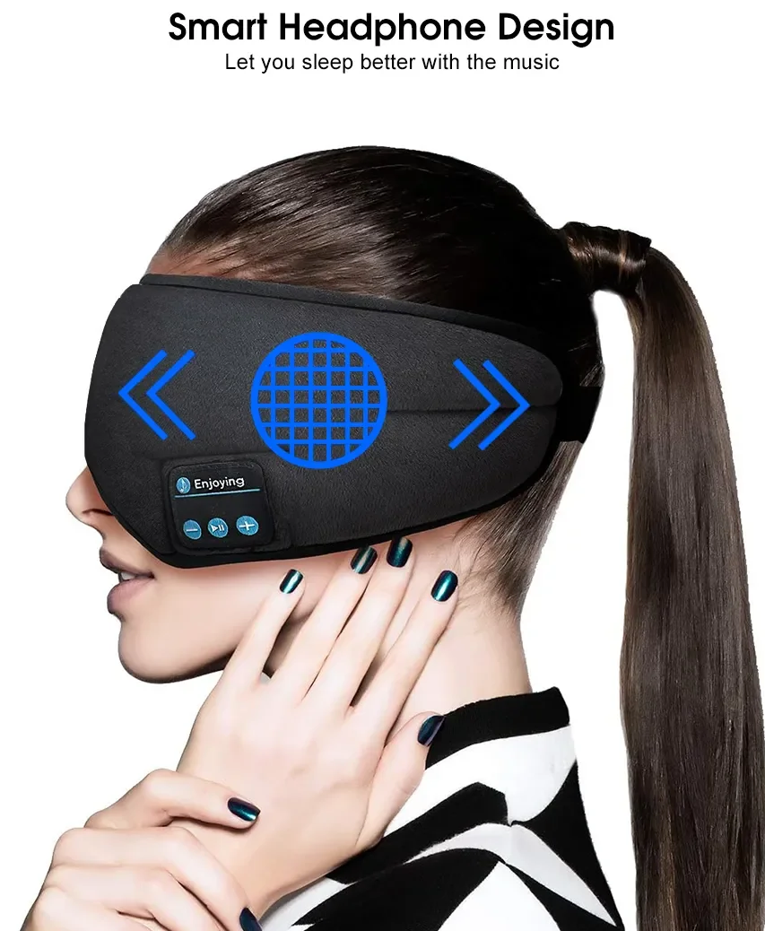 Bluetooth Sleep Mask Upgraded 3D Headphones Men Women Sleep Headphones Eye Mask