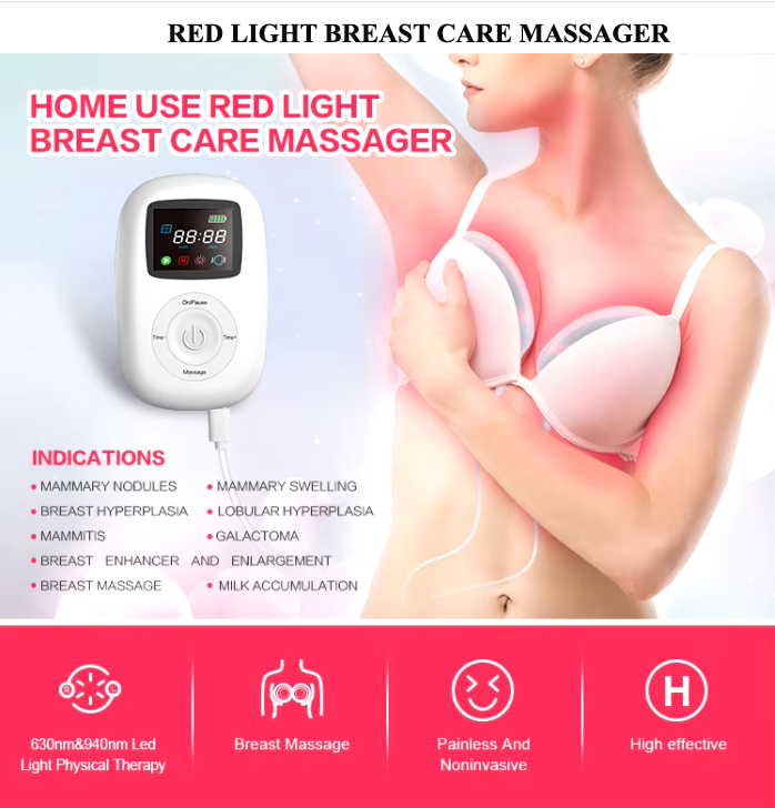 Optimal Breast Health: Advanced Red Light Therapy Massager for Wellness and Firmness