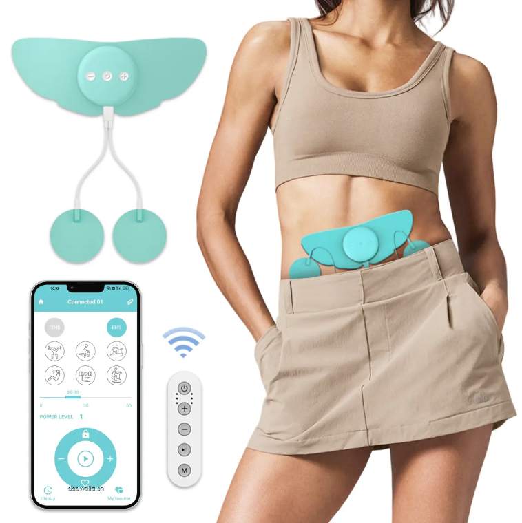 Break Free from Pain: Portable EMS TENS Therapy Pad for Soothing Period Relief