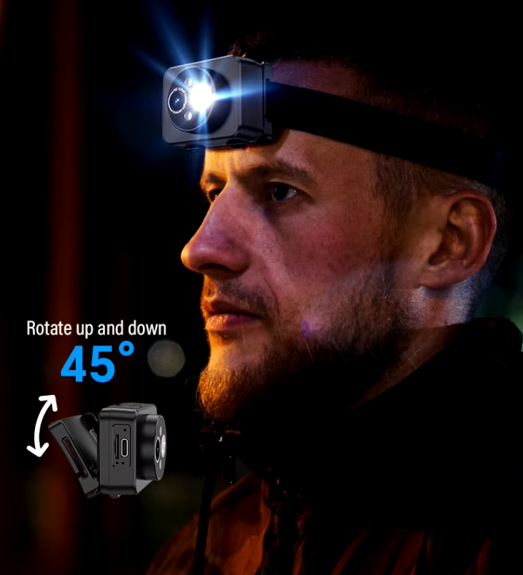 Adventure Awaits: Waterproof Headlamp Camera with Dual Light for Ultimate Outdoor Exploration