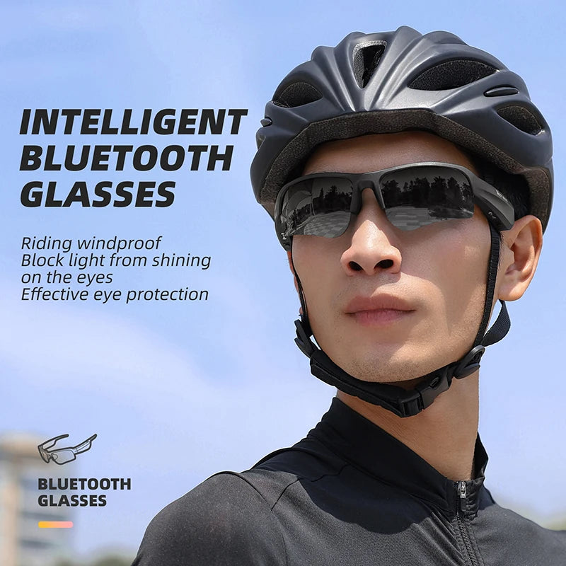 Bluetooth Smart Glasses with Headset, Audio Calls, Sports Sunglasses, Stereo Music Headphones, UV400 Protection for Cycling